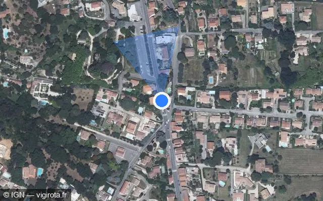 Vue satellite de l'emplacement du radar de feu rouge à Alès