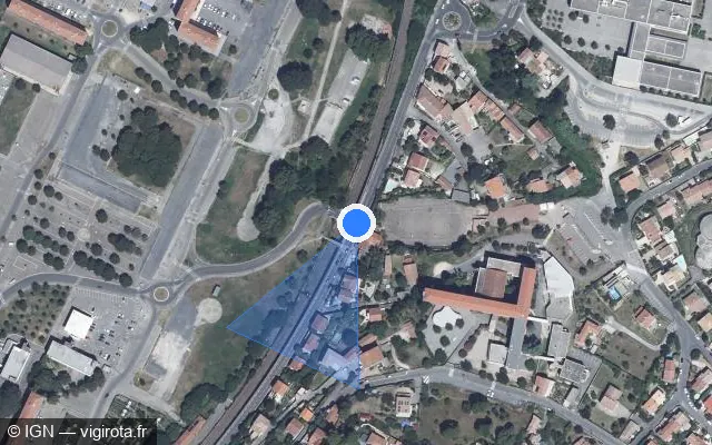 Vue satellite de l'emplacement du radar de feu rouge à Alès
