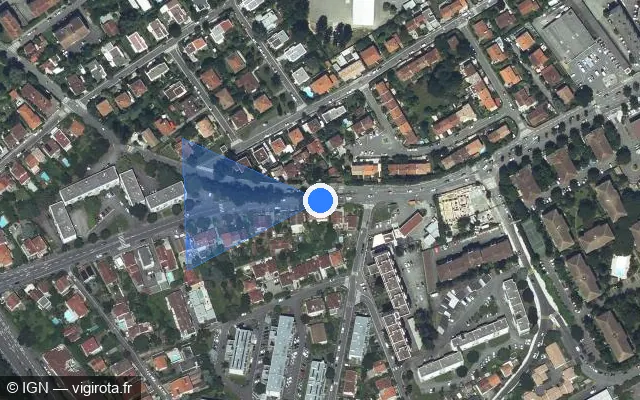 Vue satellite de l'emplacement du radar de feu rouge à Balma