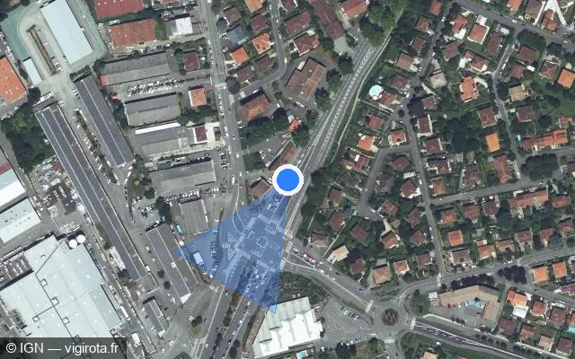 Vue satellite de l'emplacement du radar de feu rouge à L'Union