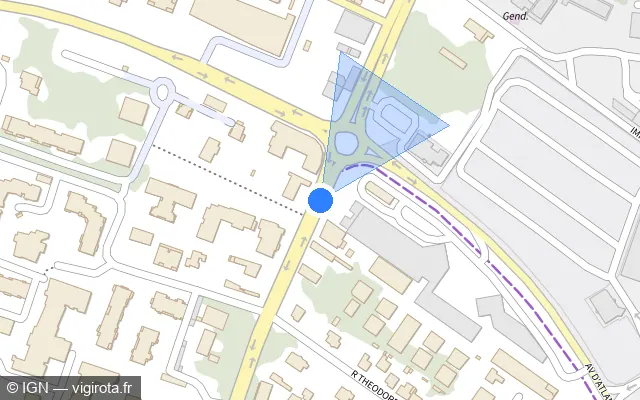 Vue plan de l'emplacement du radar de feu rouge à L'Union