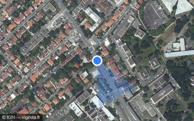 Vue satellite de l'emplacement du radar de feu rouge à Ramonville-Saint-Agne