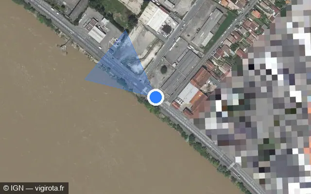 Vue satellite de l'emplacement du radar de feu rouge à Floirac