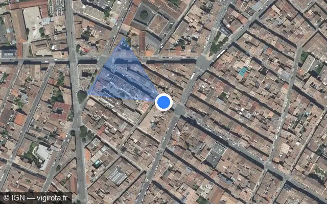 Vue satellite de l'emplacement du radar de feu rouge à Bordeaux