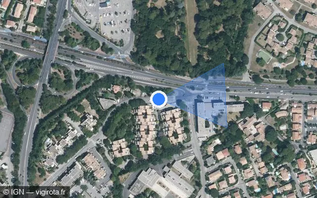 Vue satellite de l'emplacement du radar de feu rouge à Montpellier