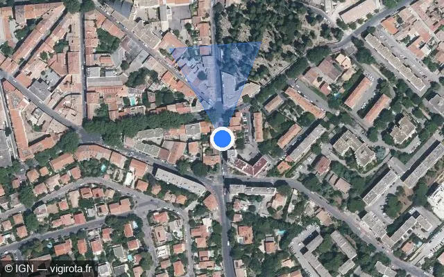 Vue satellite de l'emplacement du radar de feu rouge à Montpellier