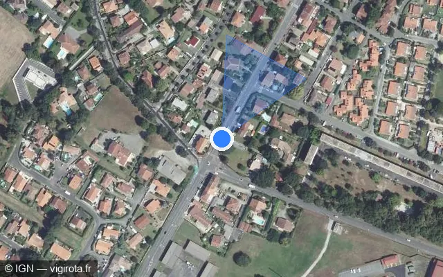 Vue satellite de l'emplacement du radar de feu rouge à Dax