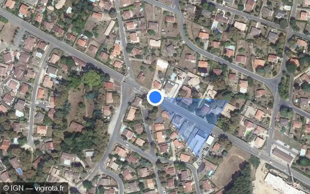 Vue satellite de l'emplacement du radar de feu rouge à Mont-de-Marsan