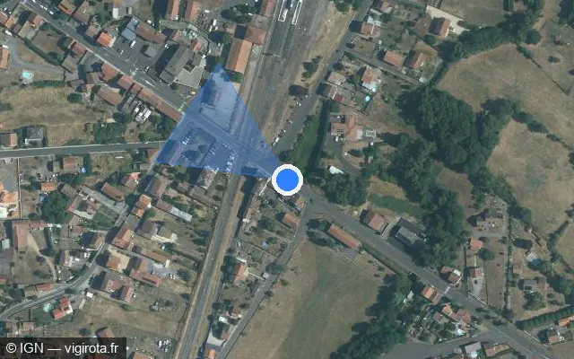 Vue satellite de l'emplacement du radar de passage à niveau à Vergongheon