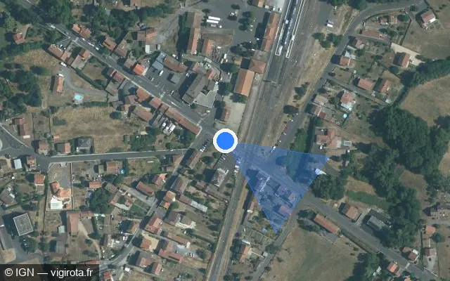 Vue satellite de l'emplacement du radar de passage à niveau à Vergongheon
