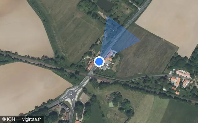 Vue satellite de l'emplacement du radar de passage à niveau à Sainte-Pazanne