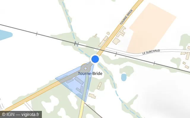 Vue plan de l'emplacement du radar de passage à niveau à Sainte-Pazanne