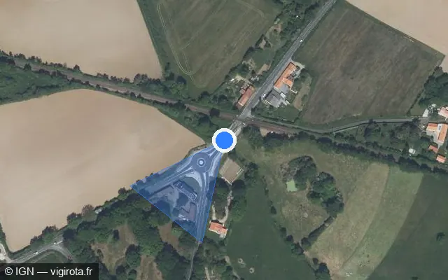 Vue satellite de l'emplacement du radar de passage à niveau à Sainte-Pazanne