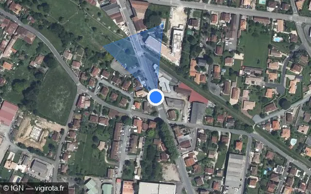 Vue satellite de l'emplacement du radar de feu rouge à Bias