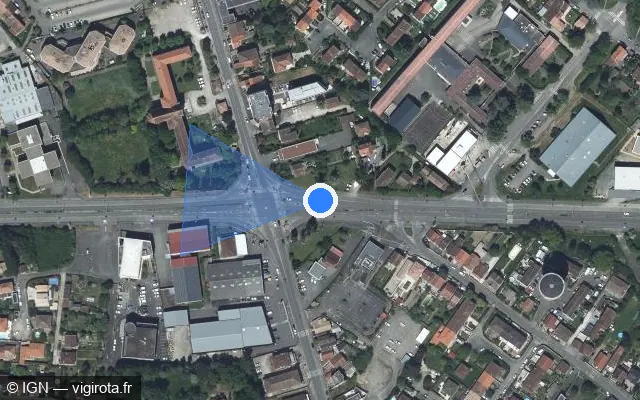 Vue satellite de l'emplacement du radar de feu rouge à Agen