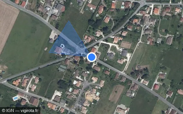 Vue satellite de l'emplacement du radar de feu rouge à Villeneuve-sur-Lot