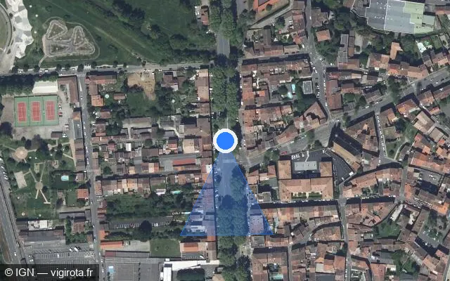 Vue satellite de l'emplacement du radar de feu rouge à Agen