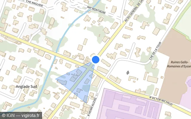 Vue plan de l'emplacement du radar de feu rouge à Villeneuve-sur-Lot