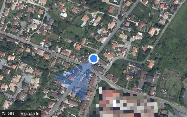 Vue satellite de l'emplacement du radar de feu rouge à Villeneuve-sur-Lot