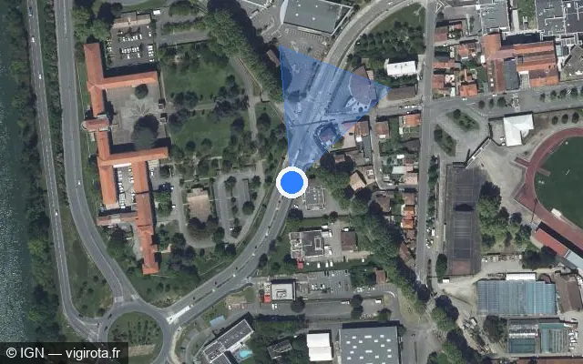 Vue satellite de l'emplacement du radar de feu rouge à Agen