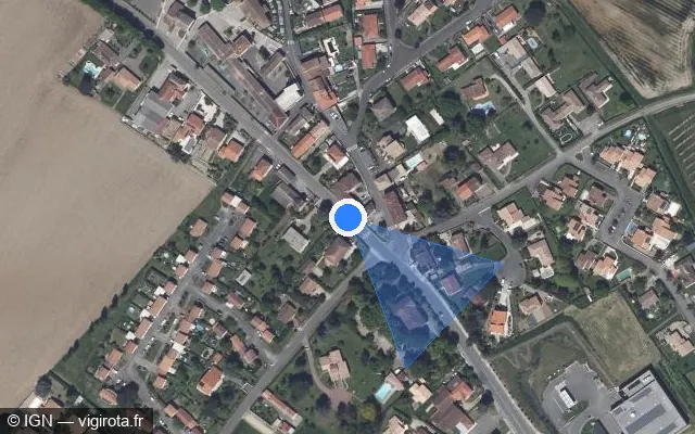 Vue satellite de l'emplacement du radar de feu rouge à Brax