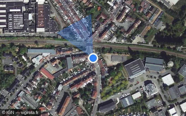 Vue satellite de l'emplacement du radar de passage à niveau à La Madeleine