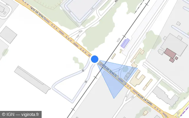 Vue plan de l'emplacement du radar de passage à niveau à Le Plessis-Belleville
