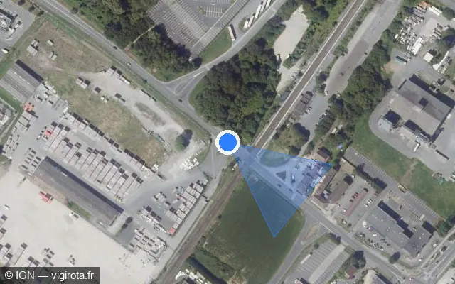 Vue satellite de l'emplacement du radar de passage à niveau à Le Plessis-Belleville