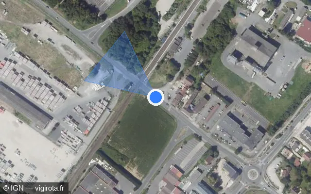 Vue satellite de l'emplacement du radar de passage à niveau à Le Plessis-Belleville