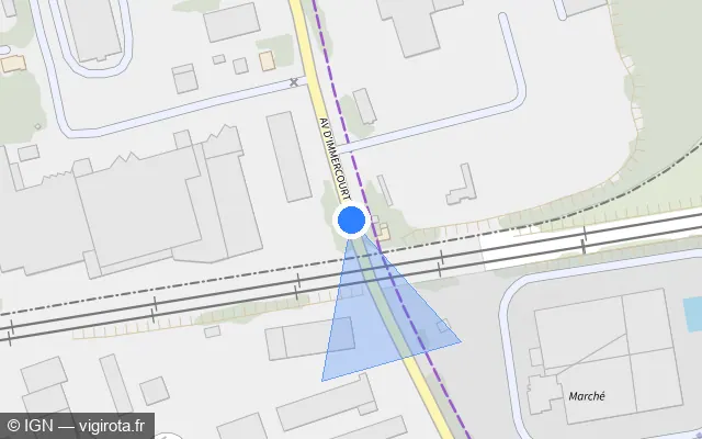 Vue plan de l'emplacement du radar de passage à niveau à Saint-Laurent-Blangy