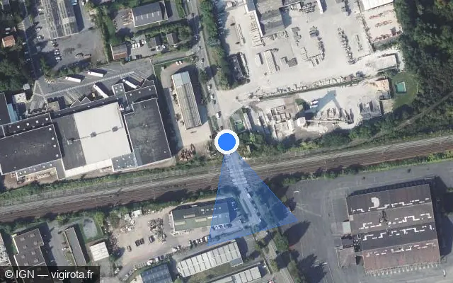 Vue satellite de l'emplacement du radar de passage à niveau à Saint-Laurent-Blangy
