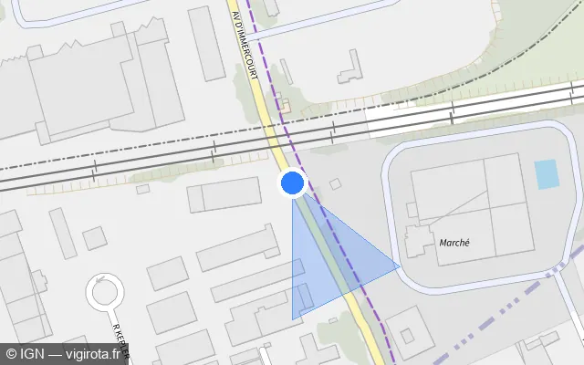 Vue plan de l'emplacement du radar de passage à niveau à Saint-Laurent-Blangy