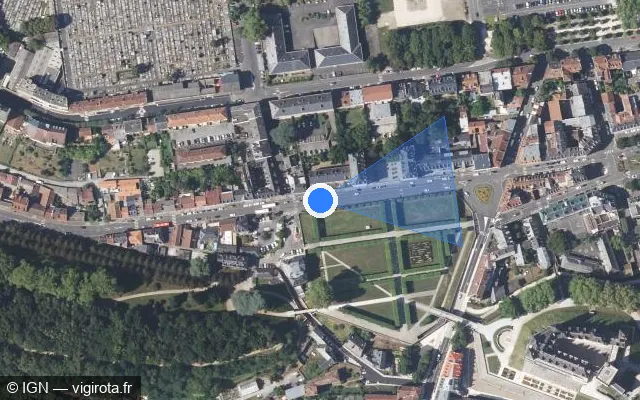Vue satellite de l'emplacement du radar de feu rouge à Billère