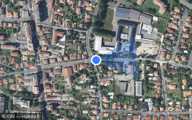 Vue satellite de l'emplacement du radar de feu rouge à Billère