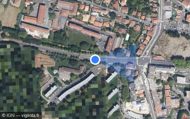 Vue satellite de l'emplacement du radar de feu rouge à Bayonne