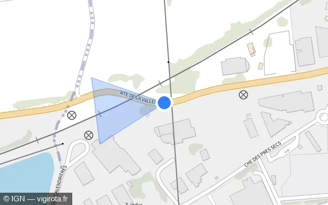Vue plan de l'emplacement du radar de passage à niveau à Civrieux-d'Azergues