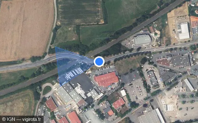 Vue satellite de l'emplacement du radar de passage à niveau à Civrieux-d'Azergues