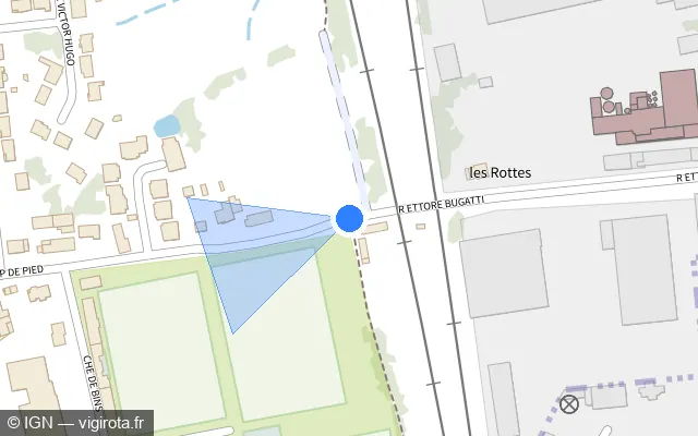 Vue plan de l'emplacement du radar de passage à niveau à La Chapelle-Saint-Aubin