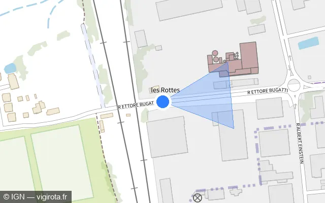 Vue plan de l'emplacement du radar de passage à niveau à La Chapelle-Saint-Aubin