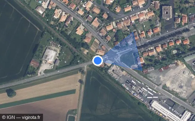 Vue satellite de l'emplacement du radar de feu rouge à Bessines