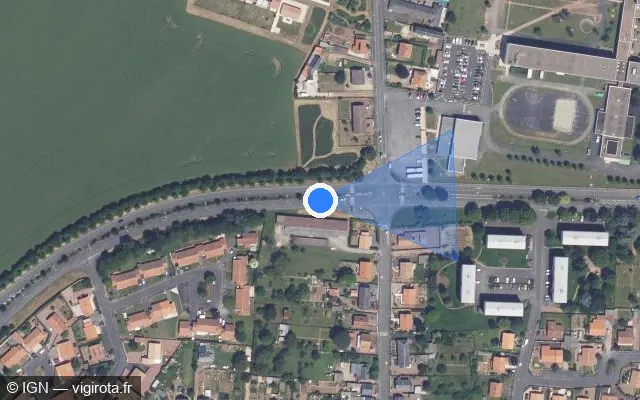 Vue satellite de l'emplacement du radar de feu rouge à Sainte-Verge