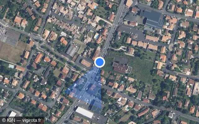 Vue satellite de l'emplacement du radar de feu rouge à Niort