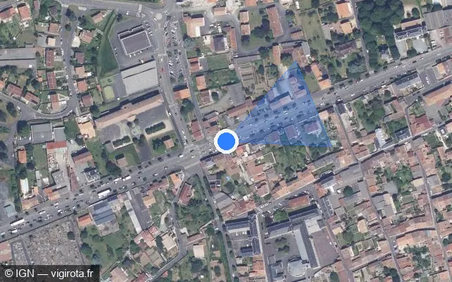 Vue satellite de l'emplacement du radar de feu rouge à Saint-Maixent-l'École