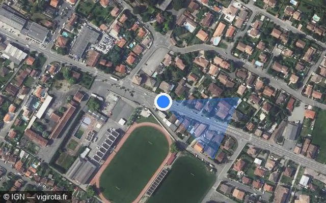 Vue satellite de l'emplacement du radar de feu rouge à Castelsarrasin