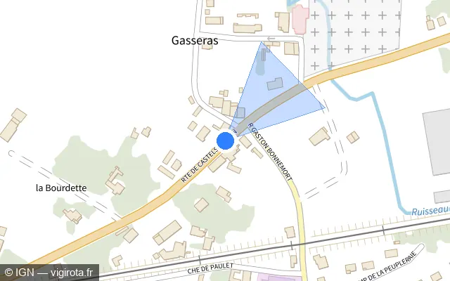 Vue plan de l'emplacement du radar de feu rouge à Montauban