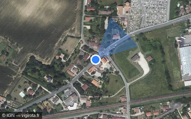 Vue satellite de l'emplacement du radar de feu rouge à Montauban