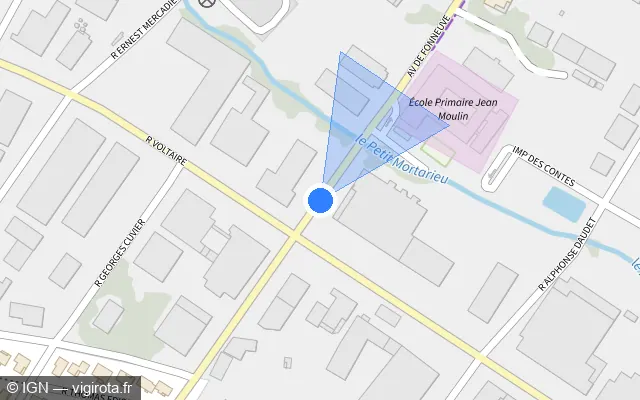 Vue plan de l'emplacement du radar de feu rouge à Montauban