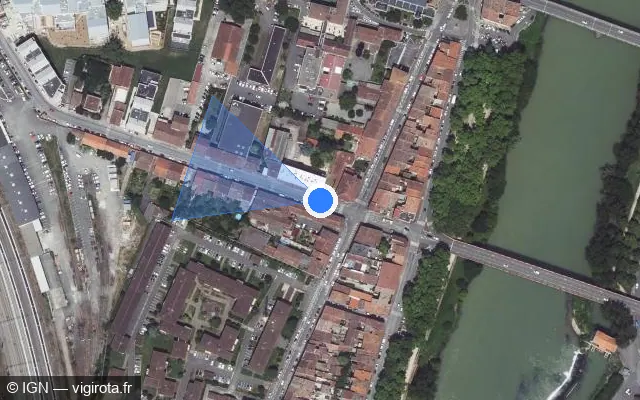 Vue satellite de l'emplacement du radar de feu rouge à Montauban