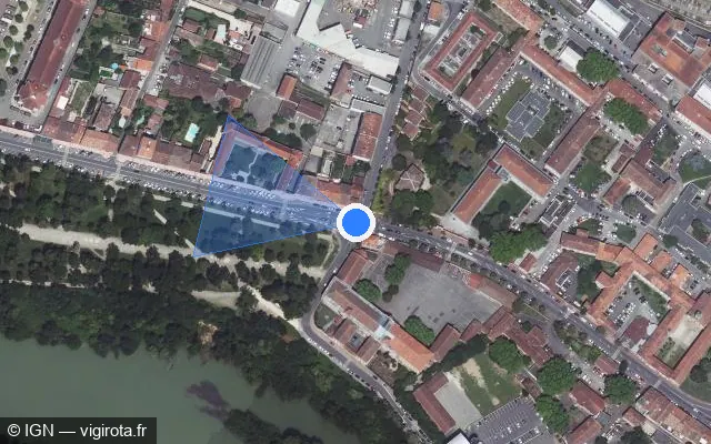 Vue satellite de l'emplacement du radar de feu rouge à Montauban