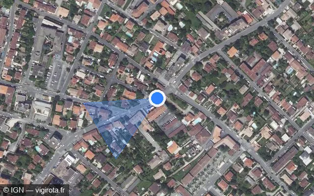 Vue satellite de l'emplacement du radar de feu rouge à Montauban
